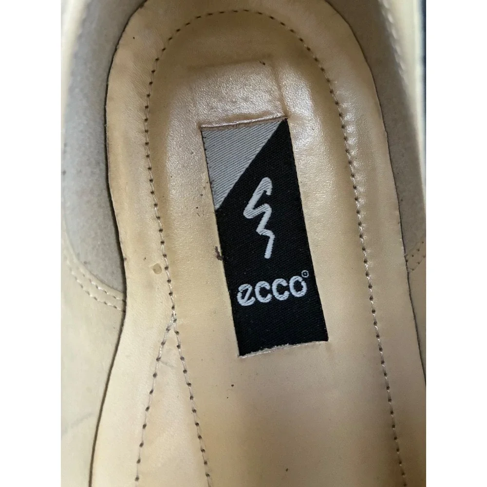 Ecco Womens Navy Blue Nubuck Leather Slip On Loafers Comfort Shoes Size 40 - Picture 4 of 5